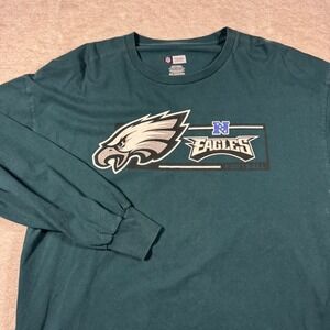 NFL Philadelphia Eagles Football Long Sleeve T Shirt Mens 2XL Green